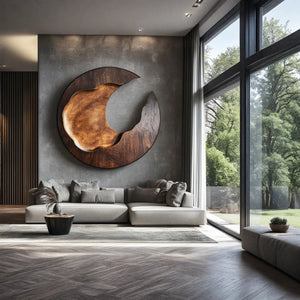 Modern Solid Wood Wall Decor for Living Room Feature Display