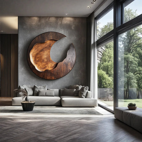 Modern Solid Wood Wall Decor for Living Room Feature Display