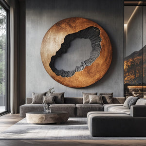 Organic Contemporary Solid Wood Wall Sculpture for Living Room