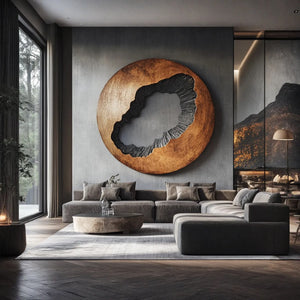 Organic Contemporary Solid Wood Wall Sculpture for Living Room