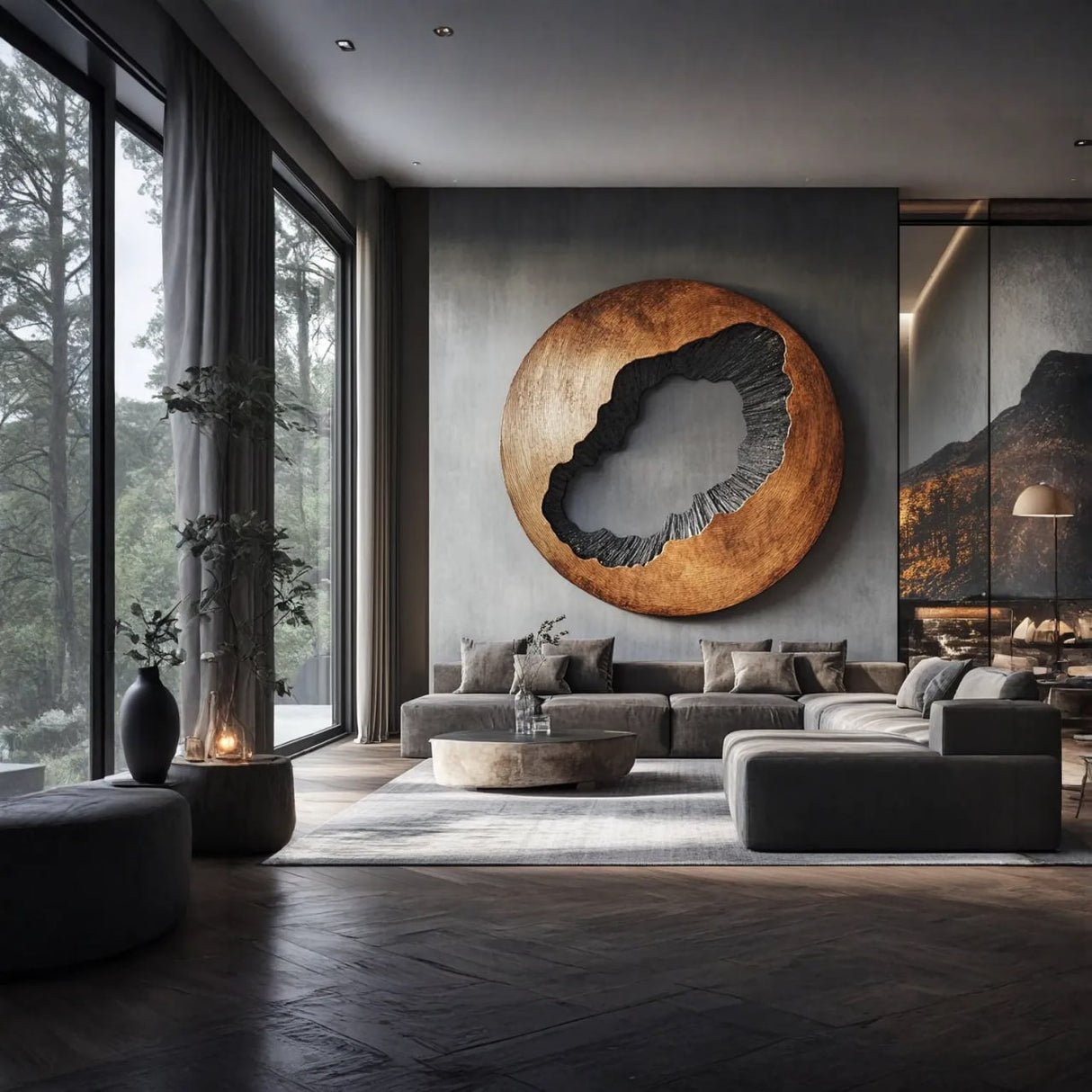 Organic Contemporary Solid Wood Wall Sculpture for Living Room