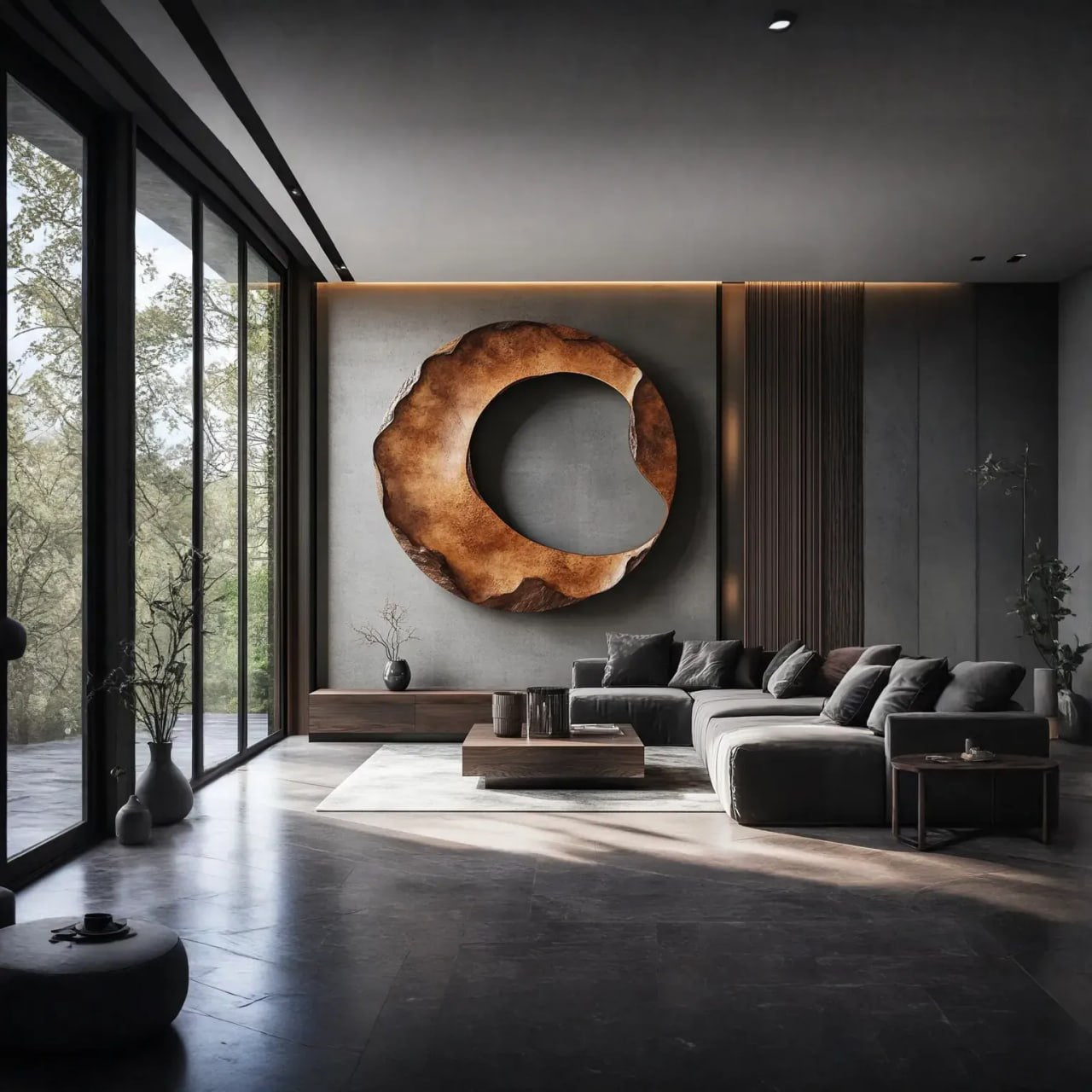 Solid Wood Wall Art Sculpture for Modern Living Room