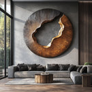 Contemporary Solid Wood Wall Sculpture for Living Room Interiors