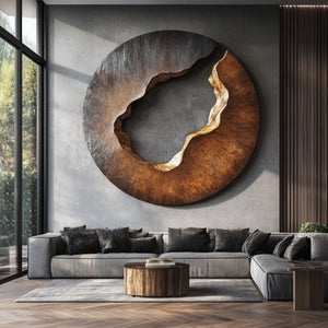Contemporary Solid Wood Wall Sculpture for Living Room Interiors
