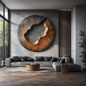 Contemporary Solid Wood Wall Sculpture for Living Room Interiors