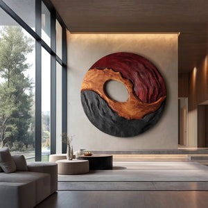 Contemporary Organic Solid Wood Wall Art Sculpture for Interior Spaces