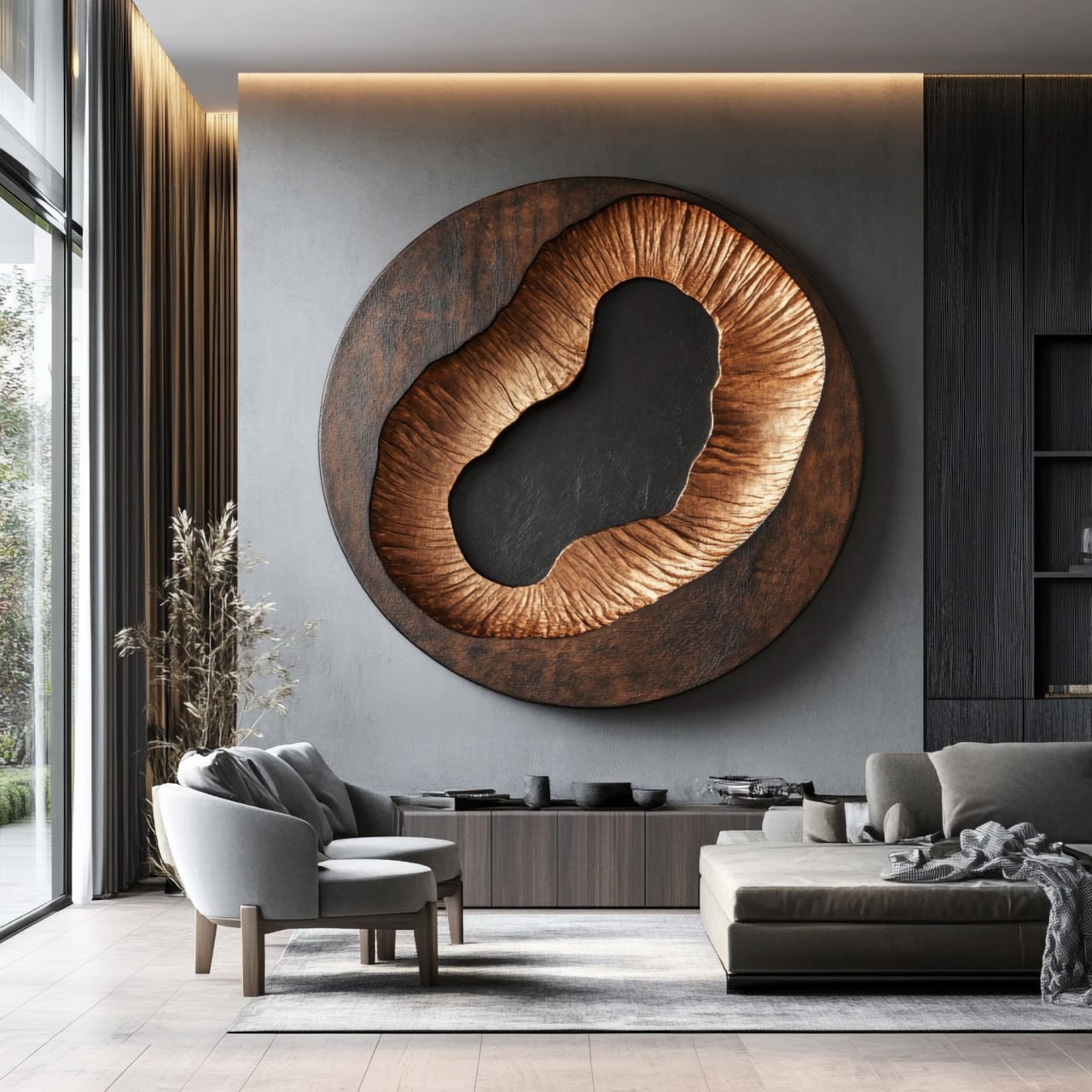 Modern Abstract Solid Wood Wall Decor for Living Room Interiors