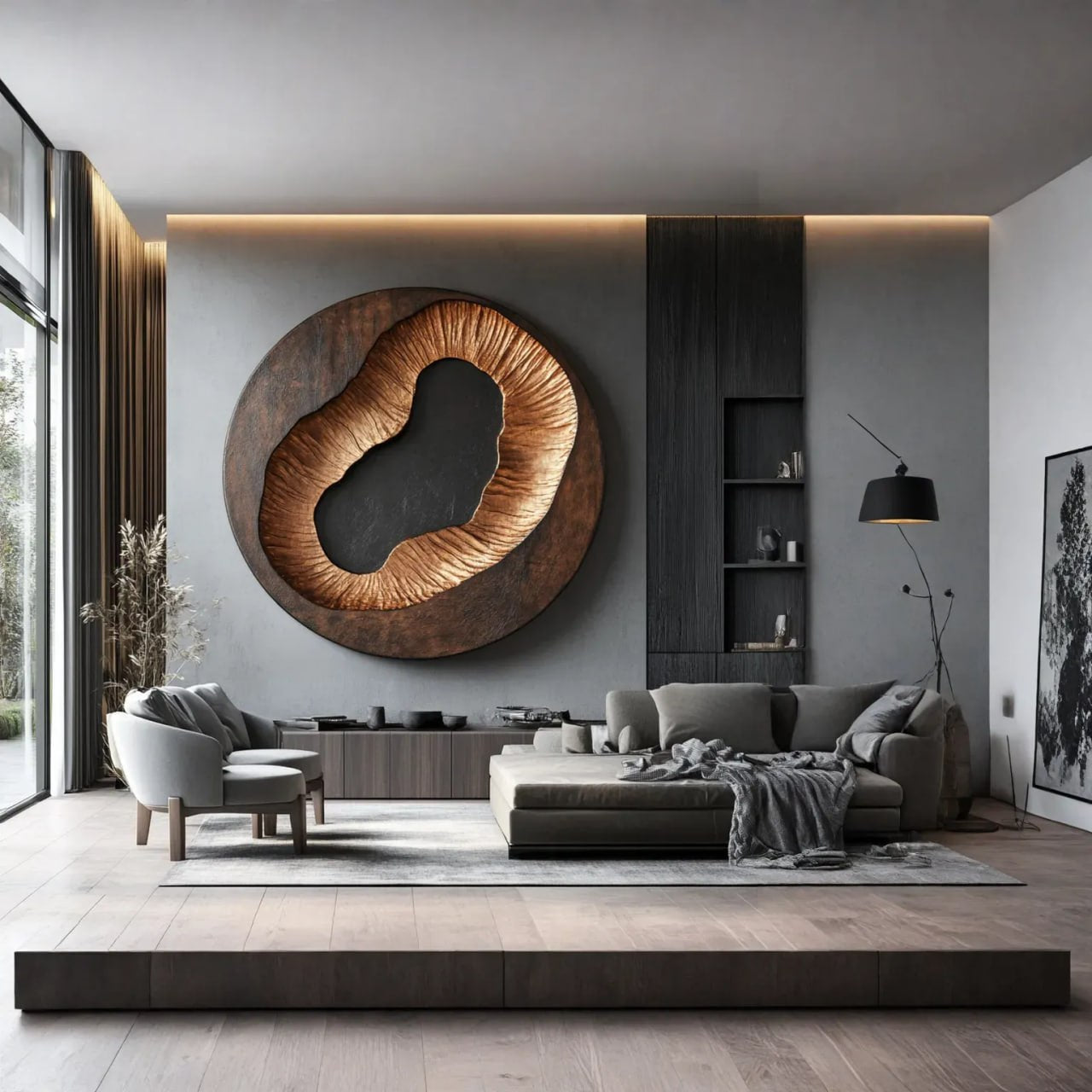 Modern Abstract Solid Wood Wall Decor for Living Room Interiors