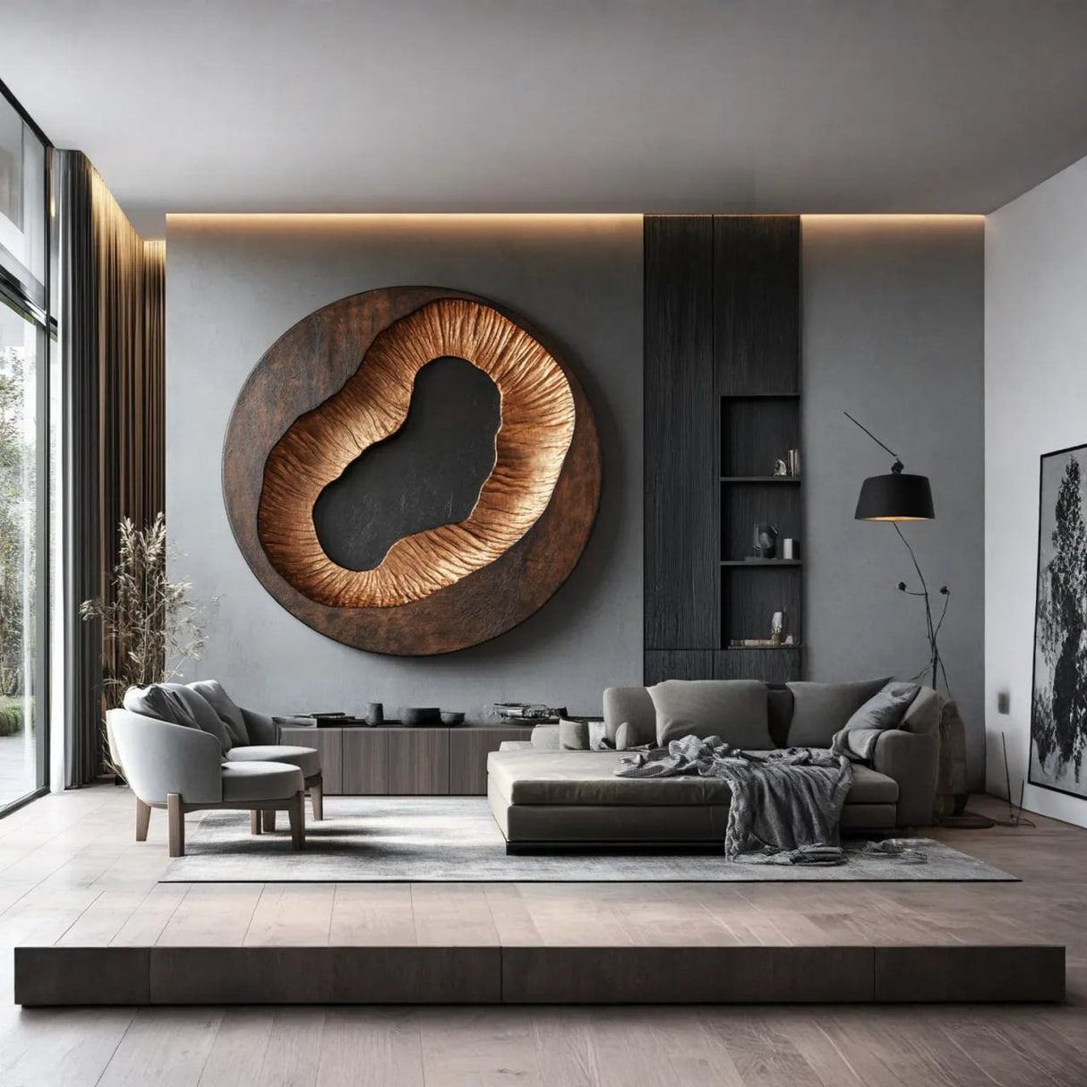 Modern Abstract Solid Wood Wall Decor for Living Room Interiors