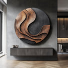 Wall Sculpture Solid Wood Organic Modern Panel for Living Room Decor