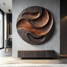 Modern Solid Wood Wall Sculpture for Interior Spaces