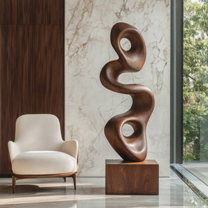 Modern Organic Solid Wood Sculpture for Contemporary Interiors
