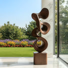 Modern Abstract Solid Wood Sculpture for Indoor and Outdoor Display