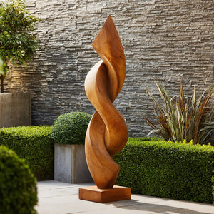 Contemporary Organic Solid Wood Sculpture for Garden or Interior Spaces