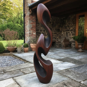 Contemporary Organic Solid Wood Form Sculpture for Indoor and Outdoor Display