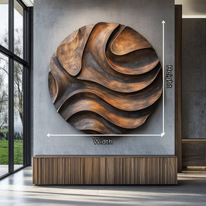 Layered Wave Solid Wood Wall Art Sculpture for Modern Living Spaces