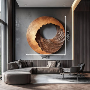 Abstract Solid Wood Spiral Wall Sculpture for Luxury Feature Walls
