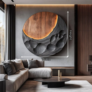 Modern Abstract Solid Wood Wall Sculpture for Living Room