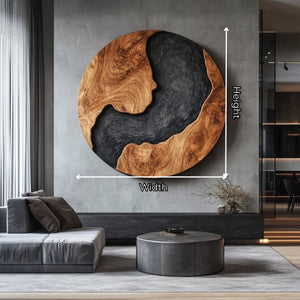 Modern Solid Wood Wall Sculpture for Contemporary Living Room Decor