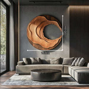 Large Solid Wood Layered Wall Sculpture for Living Room