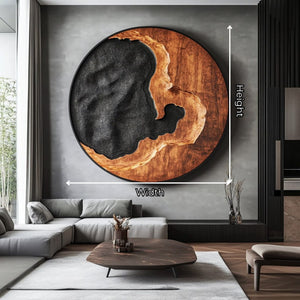 Modern Abstract Solid Wood Wall Sculpture for Living Room