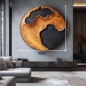 Organic Modern Solid Wood Wall Sculpture for Luxury Living Rooms