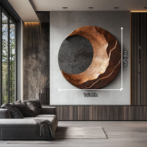 Modern Crescent Solid Wood Wall Art Sculpture for Living Room Interior Decor