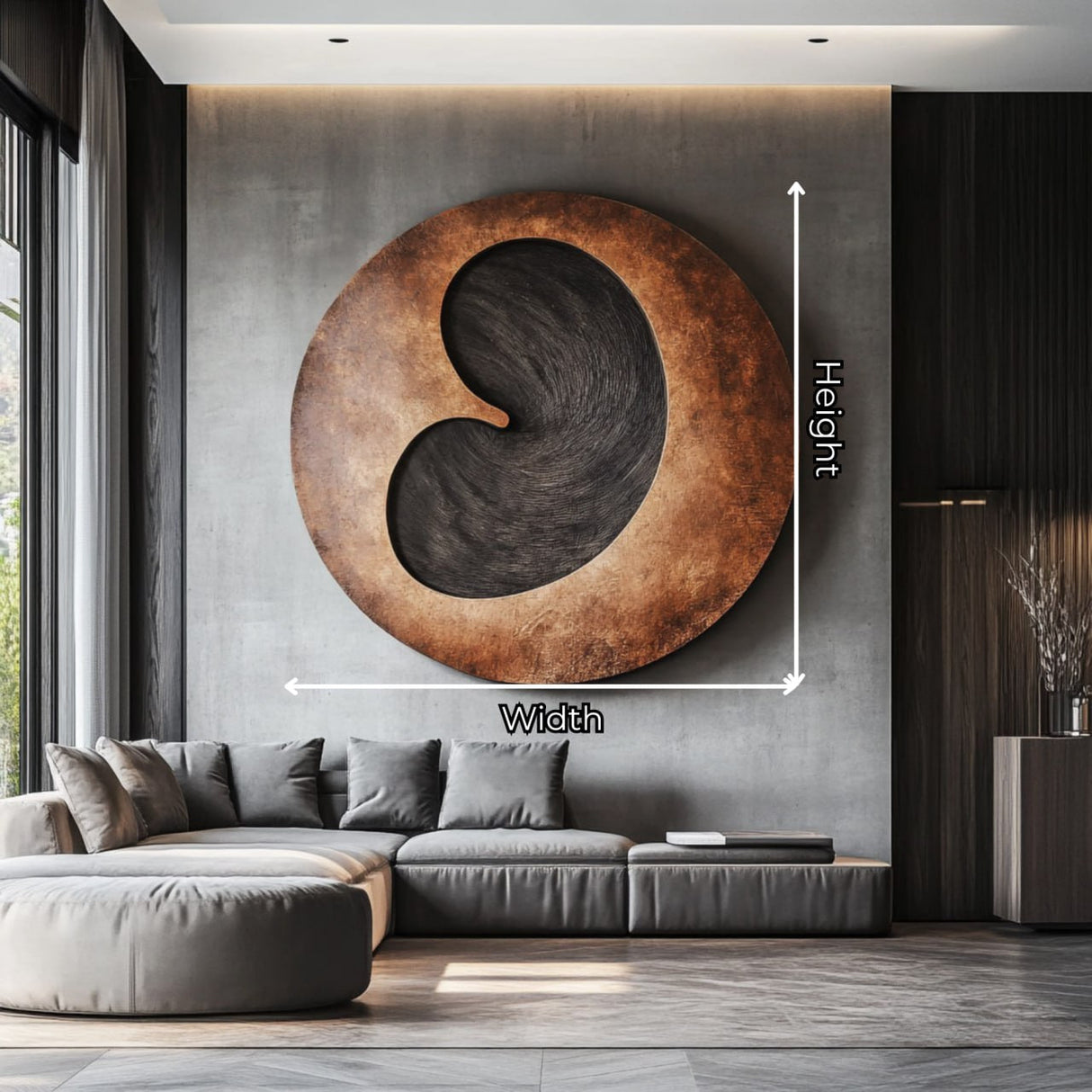 Organic Abstract Solid Wood Wall Sculpture for Modern Living Room