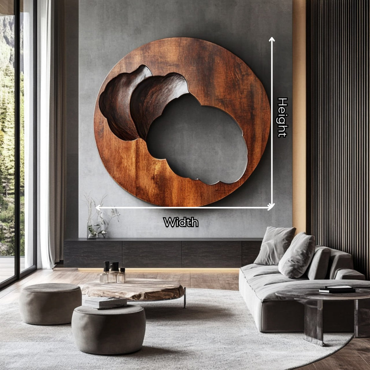 Contemporary Solid Wood Carved Wood Wall Art for Living Rooms