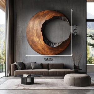 Contemporary Solid Wood Crescent Wood Wall Art for Living Rooms