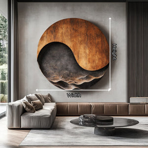 Large Abstract Solid Wood Wall Sculpture with Wave Relief for Modern Living Rooms