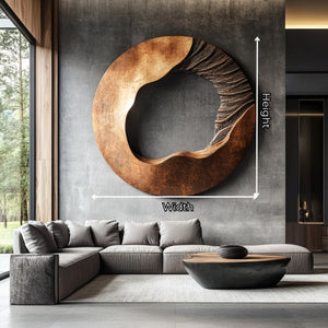 Contemporary Round Solid Wood Wall Art for Living Room Decor
