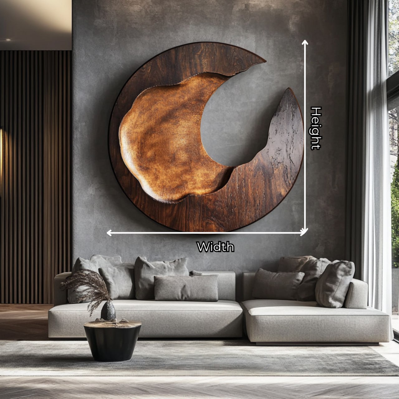 Modern Solid Wood Wall Decor for Living Room Feature Display