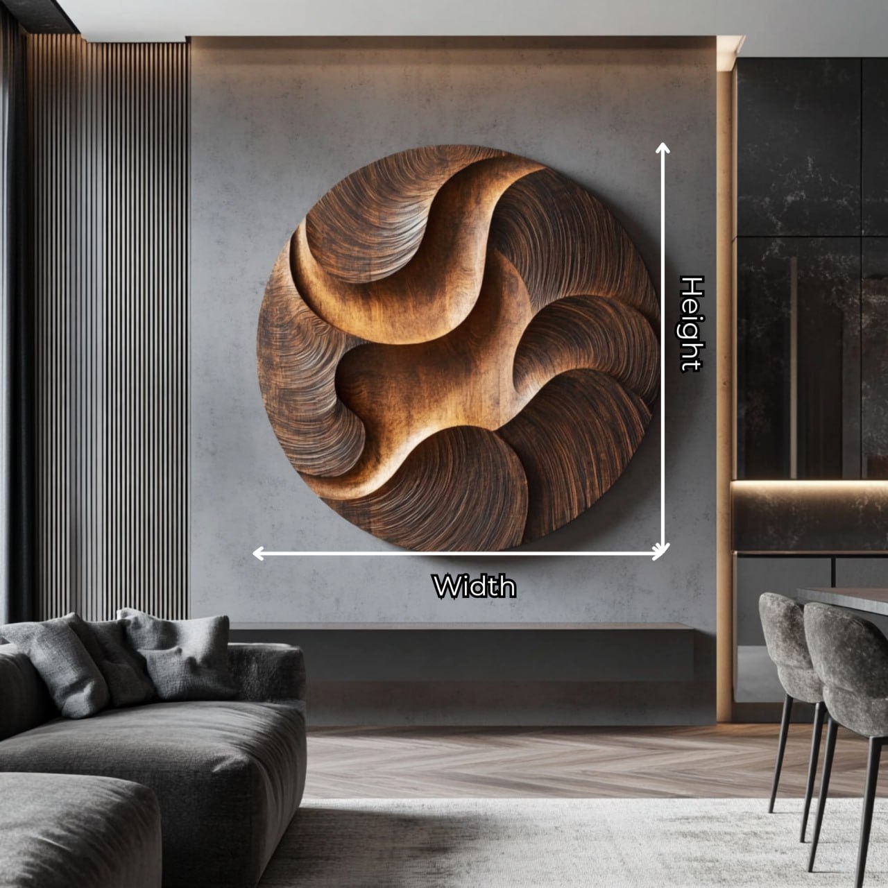 Modern Layered Solid Wood Wall Sculpture for Living Room Interiors