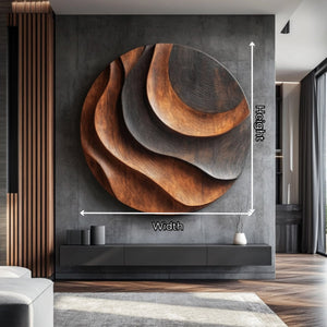 Contemporary Layered Solid Wood Wall Sculpture for Home Interiors