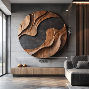 Modern Curved Solid Wood Wall Sculpture for Interior Design