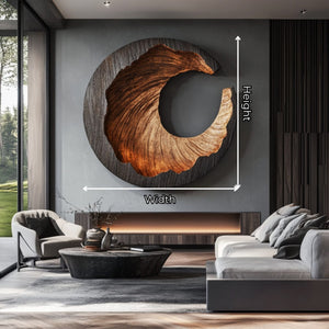Modern Organic Solid Wood Wall Sculpture for Living Room Interior Design