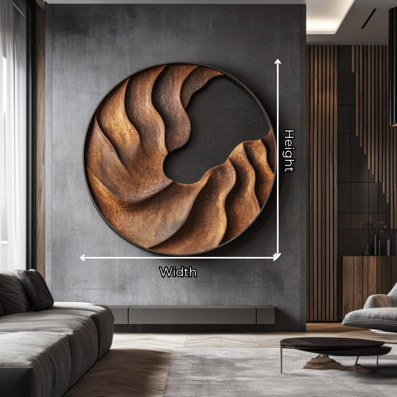 Contemporary Solid Wood Wall Sculpture for Modern Interiors