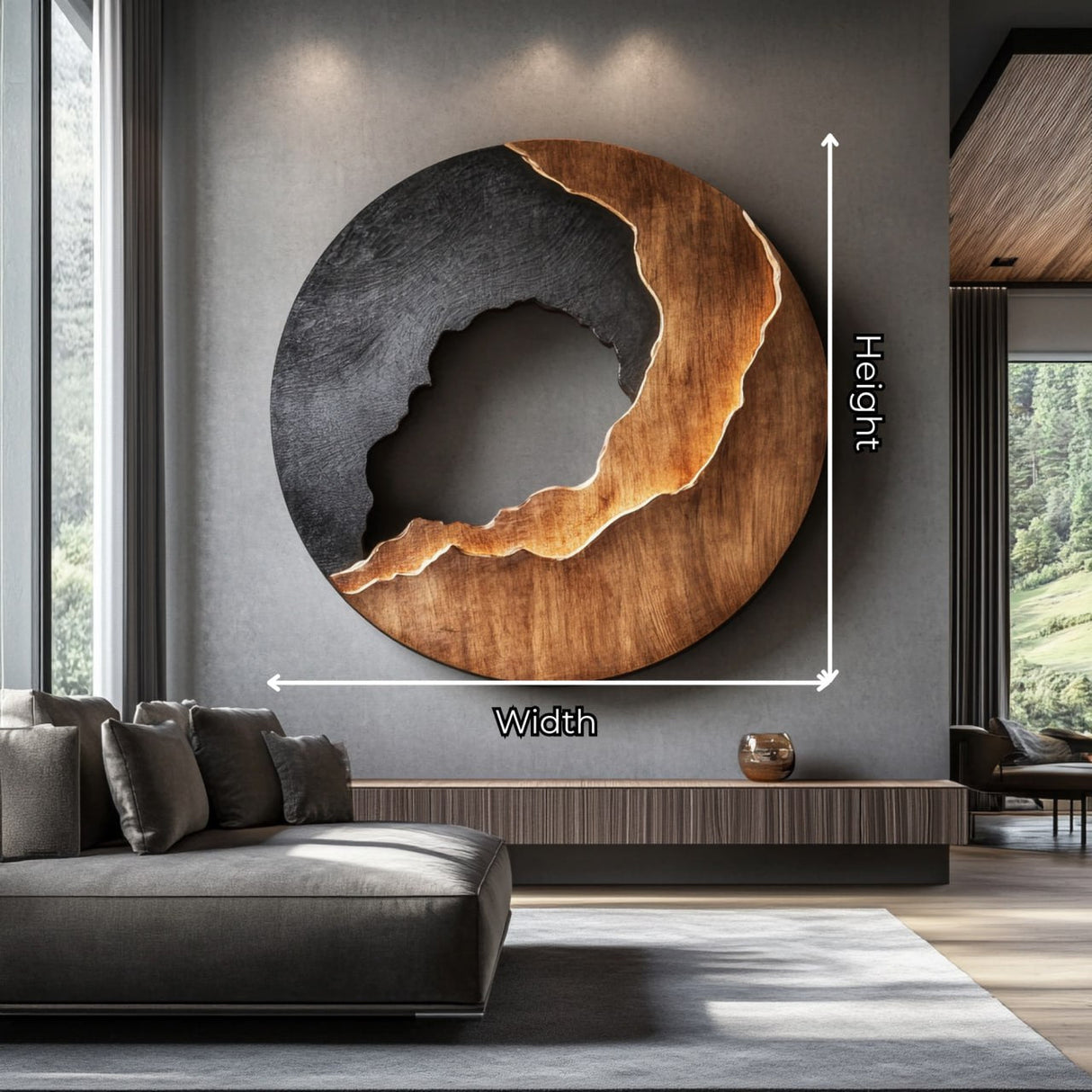 Modern Textured Solid Wood Wall Sculpture for Living Room