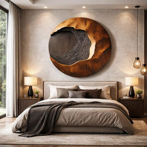 Abstract Solid Wood Wall Sculpture for Living Room Display