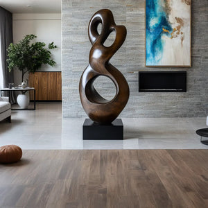 Eternal Harmony Abstract Solid Wood Sculpture