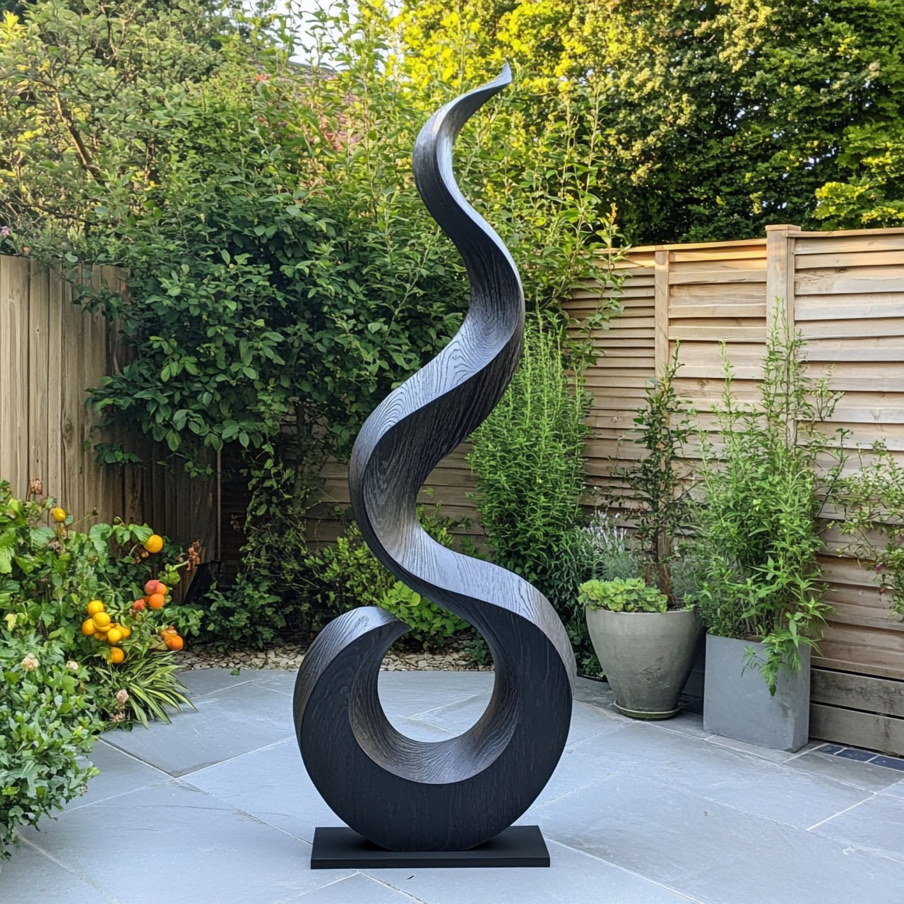 Outdoor Serpentine Solid Wood Sculpture for Garden Landscape Decor