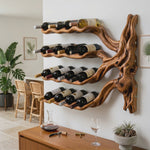 Tree Branch Solid Wood Wall Wine Rack