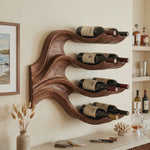 Organic Wave Solid Wood Wall Wine Rack