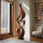 Organic Abstract Solid Wood Sculpture for Living Room