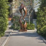 Modern Abstract Solid Wood Outdoor Sculpture for Garden Display