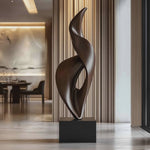 Contemporary Abstract Solid Wood Sculpture for Modern Living Room Display