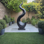 Outdoor Flame Form Solid Wood Sculpture