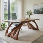 Organic Solid Wood Desk with Sculptural Flowing Legs