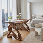 Organic Solid Wood Desk with Sculptural Loop Legs